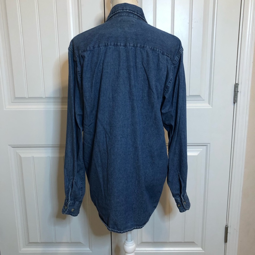 Men’s Wrangler long sleeve denim button down shirt - Picture 2 of 5